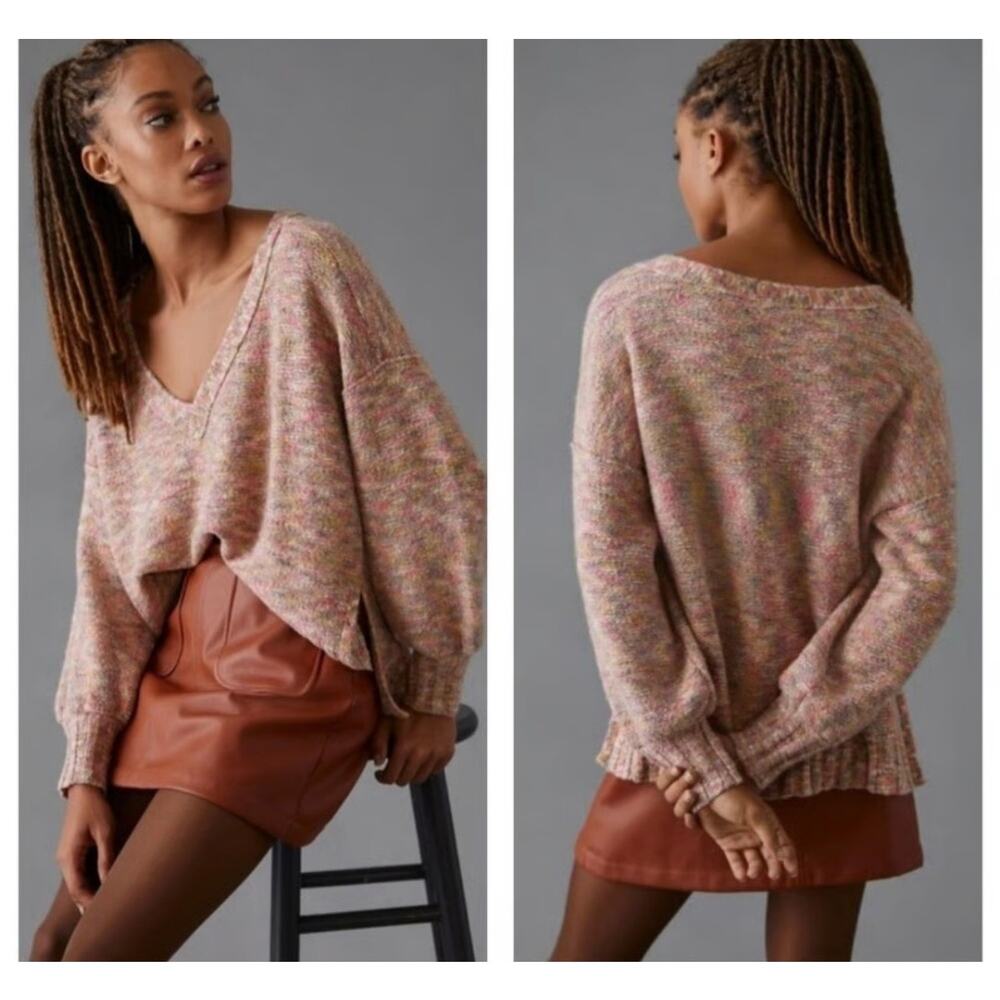 Anthroplogie Pilcro Deep V Neck sweater Small